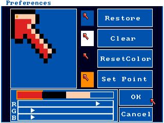 AmigaOS 1.0 cursor editor