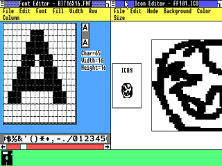 Windows 1.01 icon and font editor