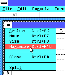 Excel System Menu