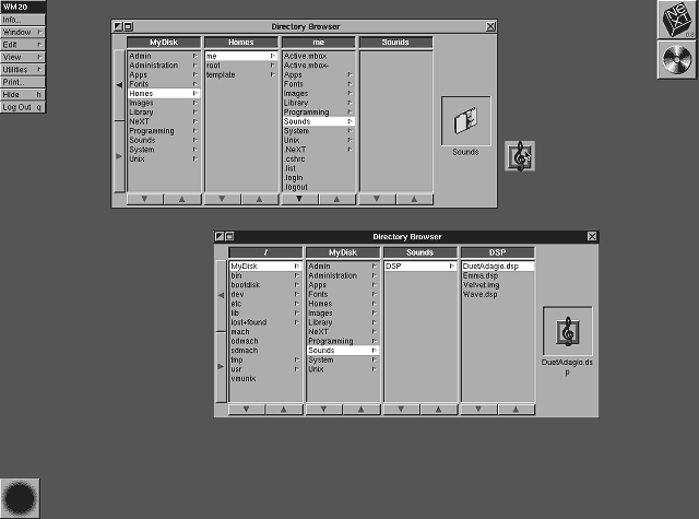 NeXTSTEP 0.8 Drag and Drop