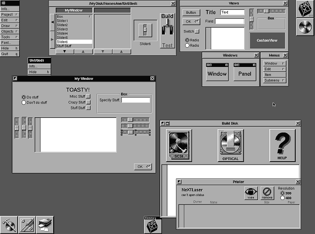NeXTSTEP 0.8 Interface Builder