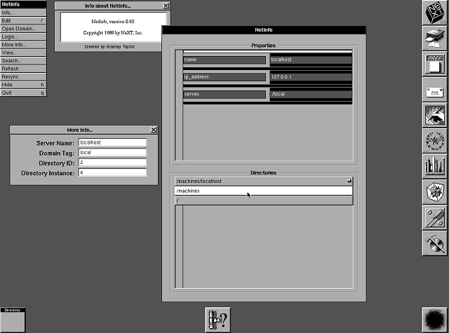NeXTSTEP 0.9 NetInfo
