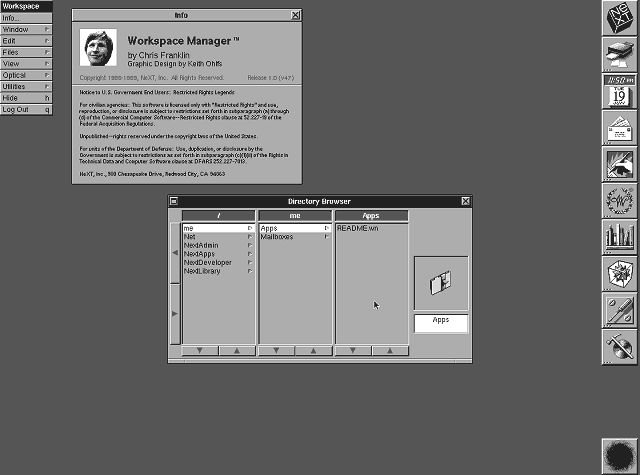 NeXTSTEP 1.0 Desktop