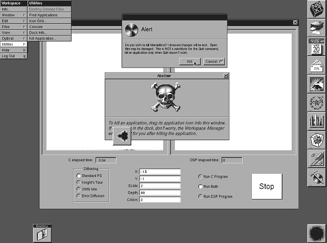 NeXTSTEP 1.0 Kill Application