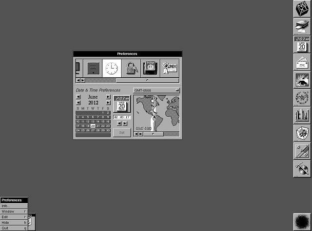 NeXTSTEP 1.0 Prefs Panel