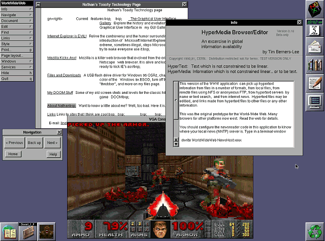 NeXTSTEP 3.3 Doom and World Wide Web