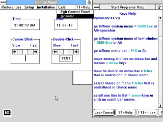 OS/2 1.1 Menus