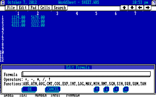 Personal DeskMate Spreadsheet