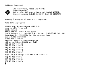 SunOS 4.1.1 boot up