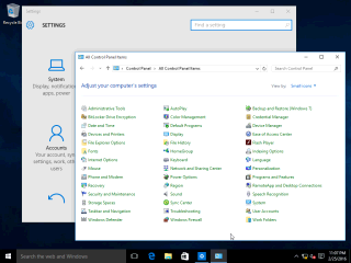 Windows 10 Control Pannels