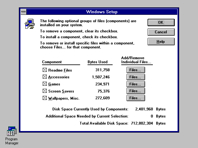 Windows 3.1 Add/Remove