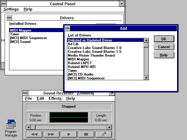 Windows 3.1 Audio Devices